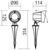 13,2W LED įsmeigiamas lauko šviestuvas ZIGGY, tamsiai pilkas, 3000K, IP65, 90110