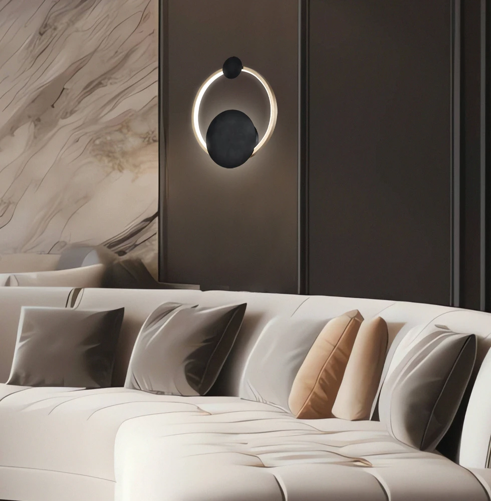 13,6W LED sieninis šviestuvas MELIA, juodos/aukso sp., 3000K, 4263300