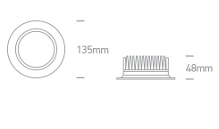 13W įleidžiamas šviestuvas, juodas, 3000/4000/6000K, IP44, 10113UV/B/V