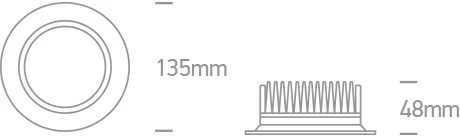 13W LED įleidžiamas šviestuvas, baltas, 3000-4000K-6000K, 10113UV/W/V