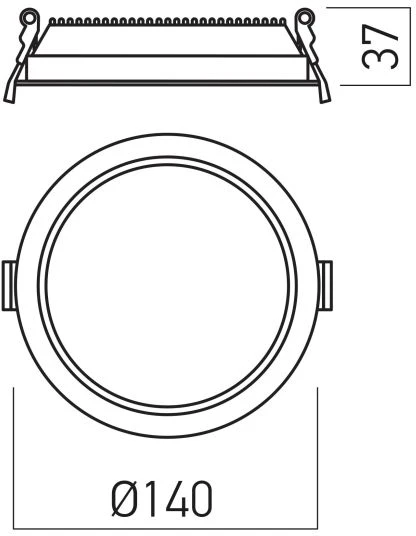 13W LED įleidžiamas šviestuvas XEVO ROUND, baltos sp., 3000/4000/6000K