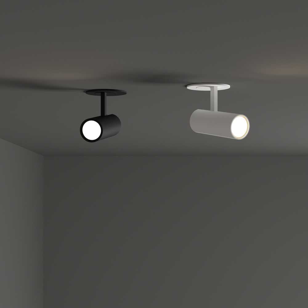 13W LED įleidžiamo montavimo šviestuvas PLAY, juodas, 3000K, reguliuojamas, 364667