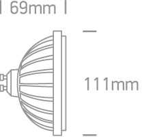 13W LED lemputė, GU10, juoda, 3000K, 7315GB/W/45