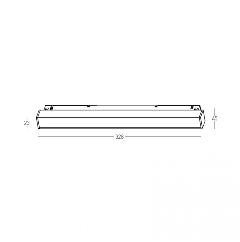 13W LED linijinis šviestuvas į magnetinę sistemą ZAMBELIS MAGNETIC, tamsaus sidabro sp., 2700/3000/4000K, DALI, 25357
