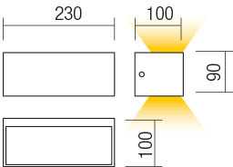 Sieninis šviestuvas 13W LED sieninis lauko šviestuvas LAMPRIS, tamsiai pilkas, 3000K, IP65, 90154