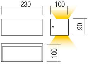 Sieninis šviestuvas 13W LED sieninis lauko šviestuvas LAMPRIS, baltas, 3000K, IP65, 90373