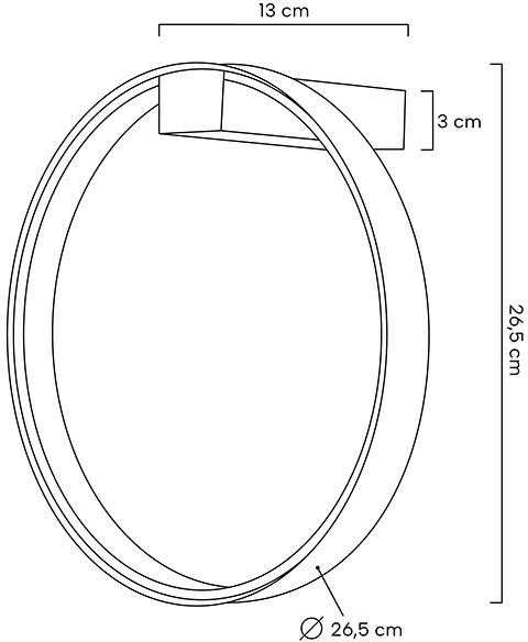 13W LED sieninis šviestuvas CIRCLE WALL, aukso sp., 3000K