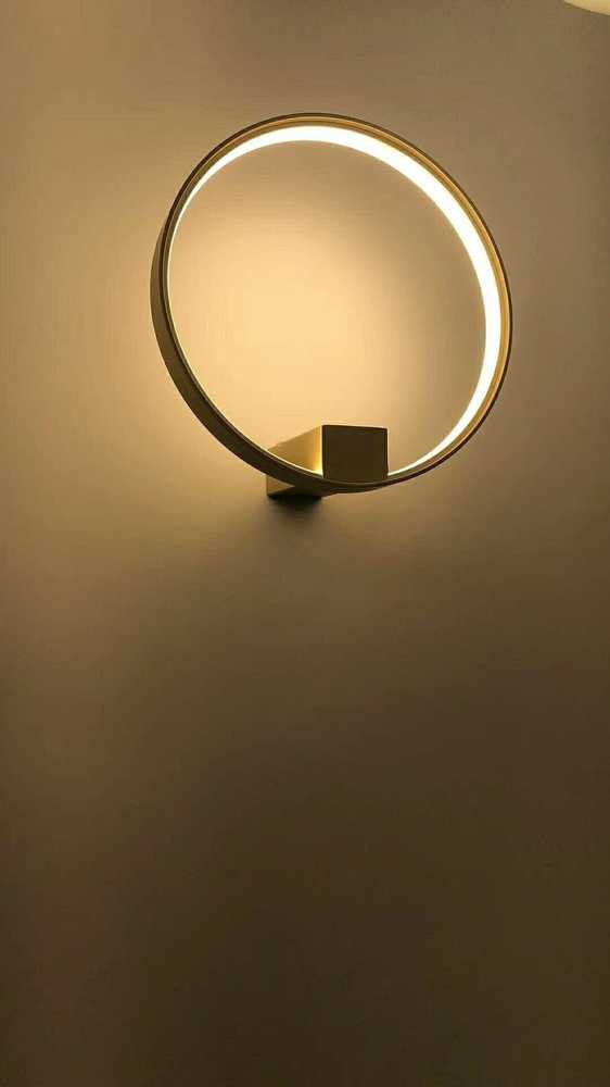 13W LED sieninis šviestuvas CIRCLE WALL, aukso sp., 3000K