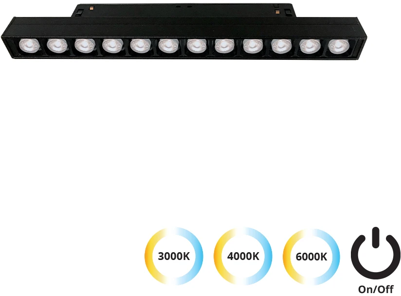 Pakabinamas šviestuvas 13W LED šviestuvas į magnetines sistemas VIOKEF MAGNETIC, juodas, 3000/4000/6000K, 4244402S