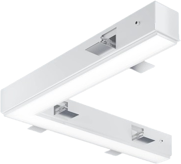 14,4W LED L formos įleidžiamo/užglaistomo linijinio šviestuvo PATOS-LINE sujungimas, baltas, 4000K