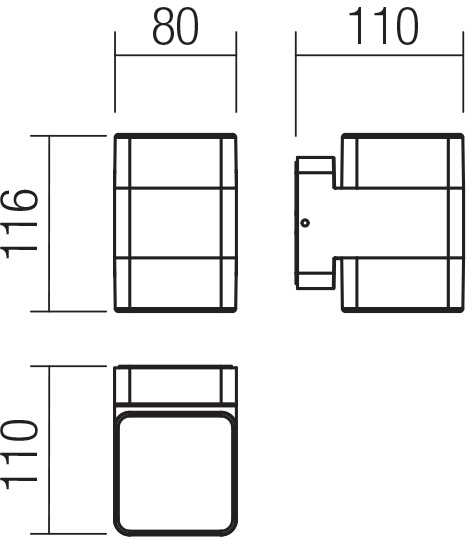 14,8W LED sieninis lauko šviestuvas TOK, rūdžių sp., 3000K, IP44