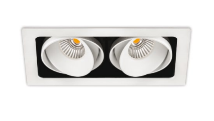 14W LED įleidžiamas šviestuvas TWIST DOUBLE, 3000K (šiltai balta), baltas