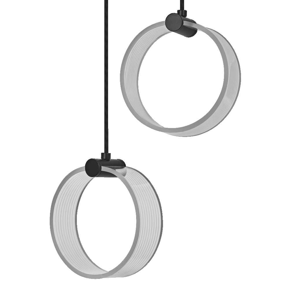 14W LED pakabinamas šviestuvas CIRCLE, juodas, 3000/4200/6500K