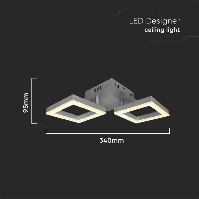 Lubinis šviestuvas V-tac 14W LED paviršinis šviestuvas, pilkas, 3000K