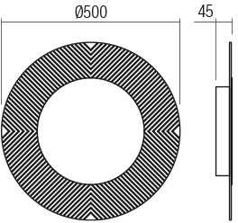 14W LED sieninis šviestuvas TATOO, baltas, 3000K, 01-2688