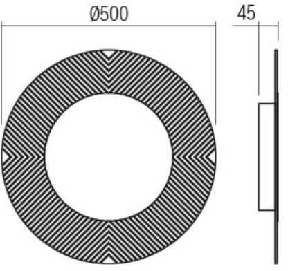 14W LED sieninis šviestuvas TATOO, juodu korpusu, 3000K, 50cm, 01-2689