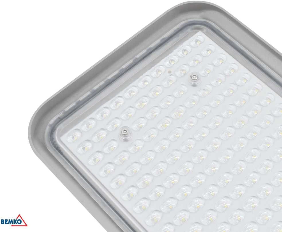 Bemko 150W LED gatvės šviestuvas JAZMIN, šviesiai pilkas, 4000K, IP65, 140°x70°, su šviesos jutikliu