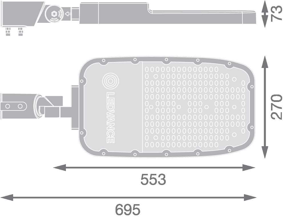 Ledvance 150W LED gatvės šviestuvas, pilkas, 2700K
