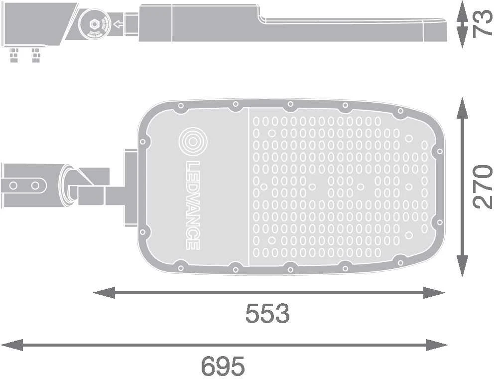Ledvance 150W LED gatvės šviestuvas, pilkas, 4000K