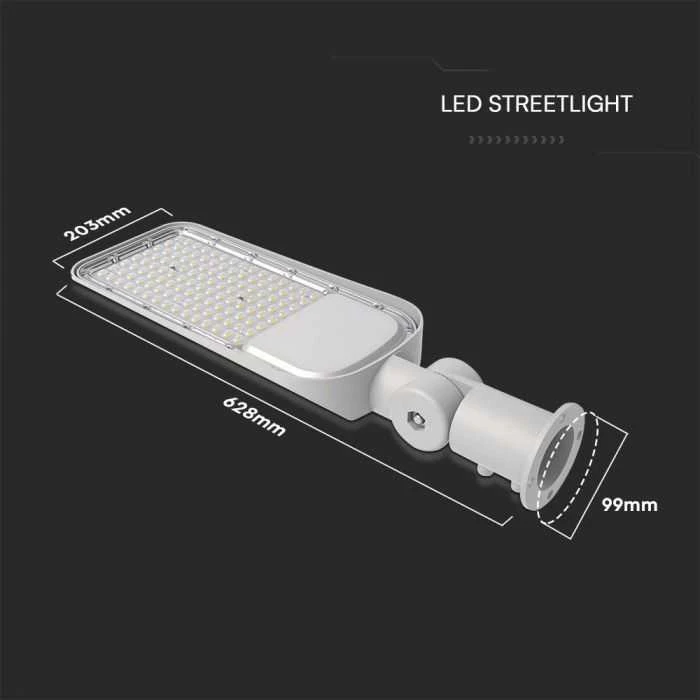 V-tac 150W LED gatvės šviestuvas, pilku korpusu, 6500K, su adapteriu