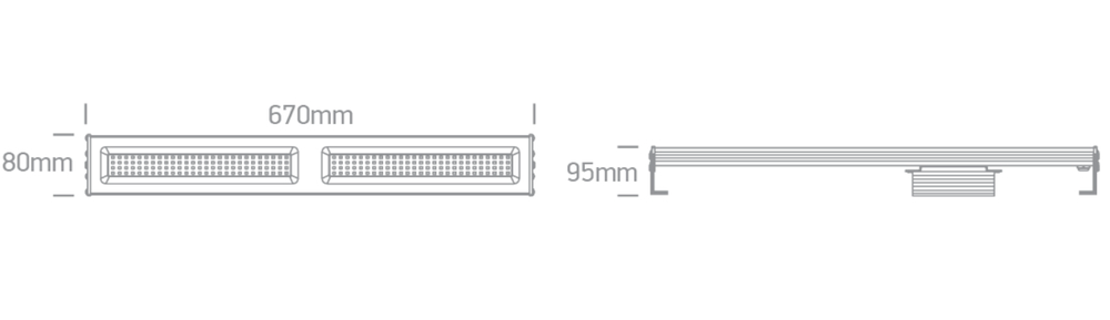 150W LED linijinis pramoninis šviestuvas, juodas, 4000K, IP65, 63150L/C