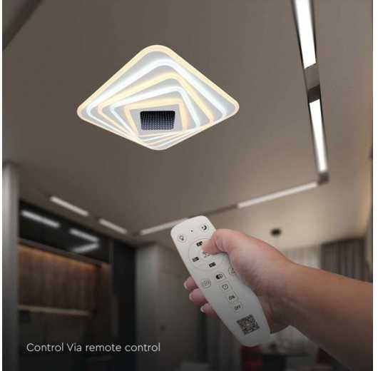 Lubinis šviestuvas V-tac 150W LED paviršinis lubų šviestuvas, baltas, 3000/6500K, dimeriuojamas, su nuotolinio valdymo pulteliu