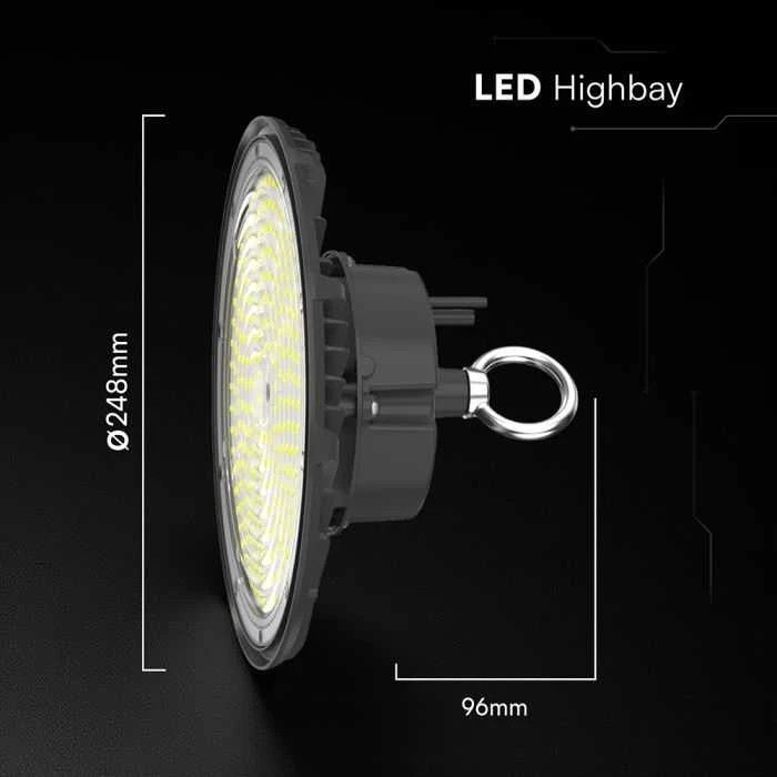 150W LED UFO sandėlio šviestuvas, juodas, 6500K