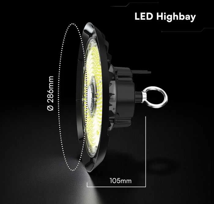 150W LED UFO sandėlio šviestuvas, juodas, 4000K, CREE LED chip