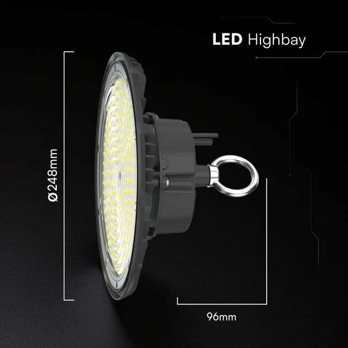150W LED UFO sandėlio šviestuvas, juodas, 4000K