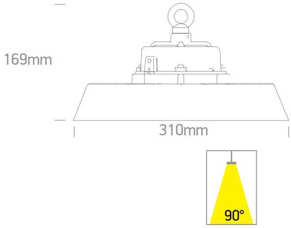 150W LED UFO šviestuvas, juodas, 4000K, DALI2, 63150NL/C