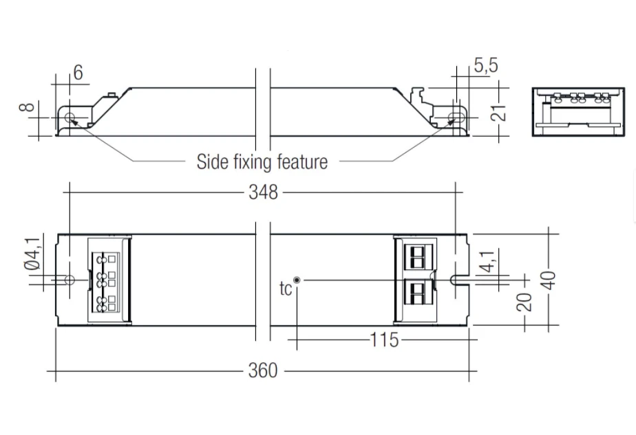 150W LED maitinimo šaltinis TRIDONIC LCU, 48V, DALI/PUSH