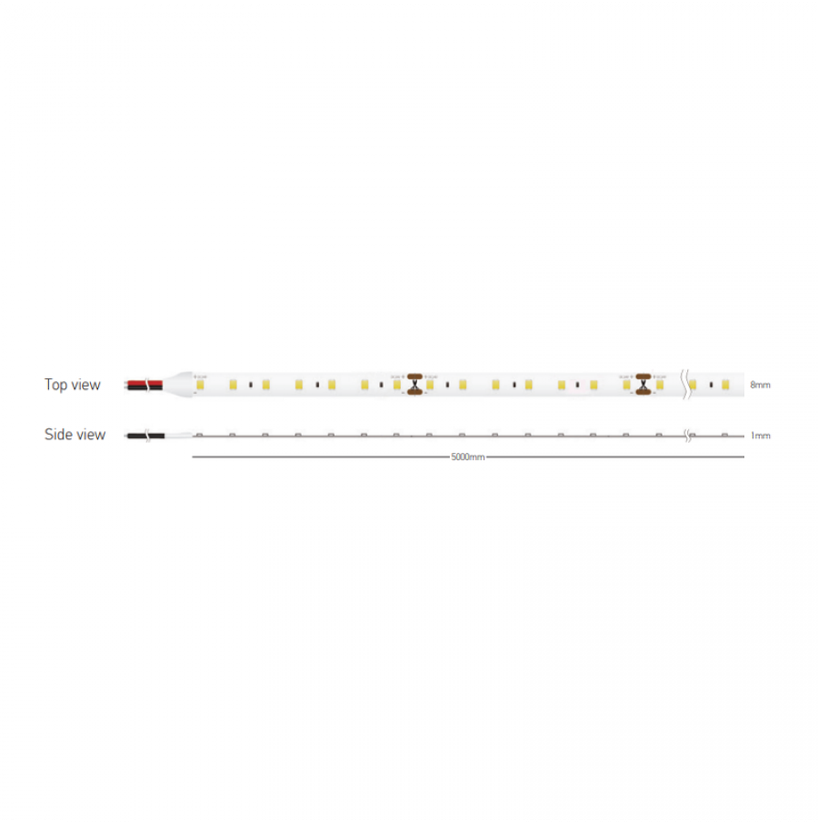 15,5W/m LED juosta, 24V, 140LEDs/m, 3000K, IP20, 5m ritė, LS31