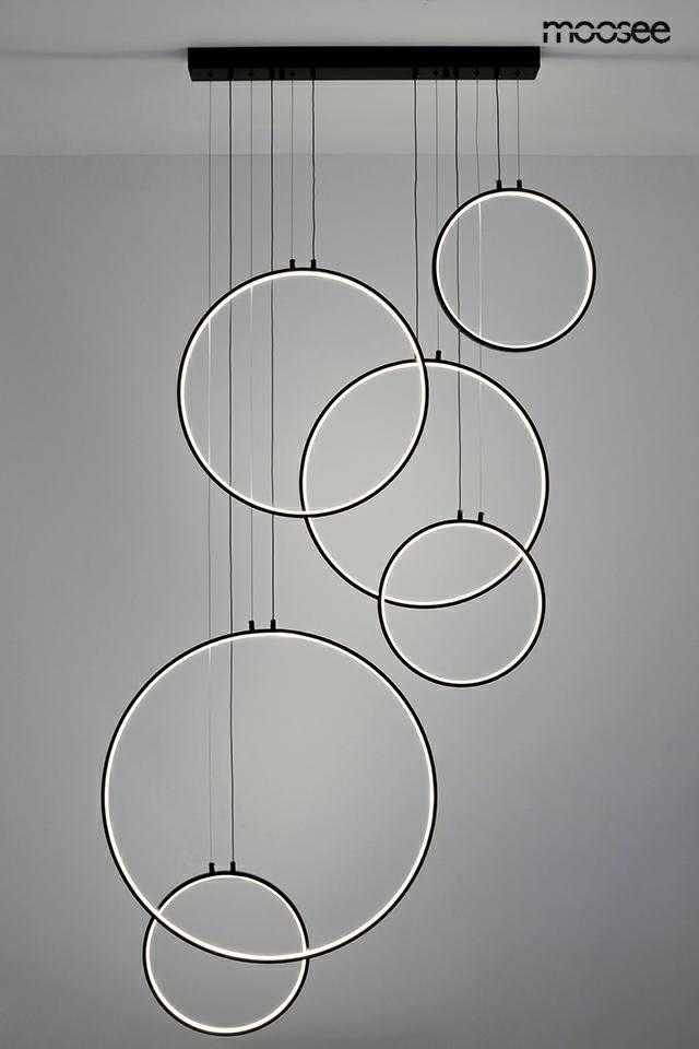 156W LED pakabinamas šviestuvas CIRCULO SIX, juodas, 3000K