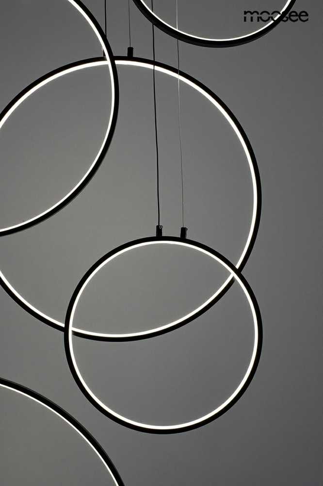 156W LED pakabinamas šviestuvas CIRCULO SIX, juodas, 3000K