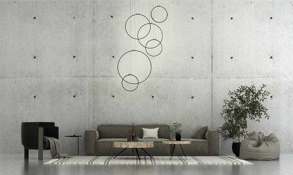 156W LED pakabinamas šviestuvas CIRCULO SIX, juodas, 3000K