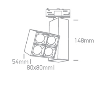 15W COB LED bėgelio šviestuvas MIRROR SQUARE, 3000K, baltas, 65406BT/W/W