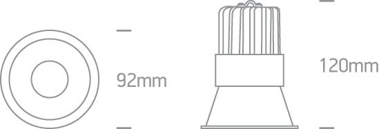 15W LED įleidžiamas šviestuvas, baltas, 3000K, 10115FD/W/W