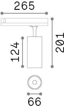 15W LED akcentinis šviestuvas į 3 fazių bėgelius FOX, baltas, 4000K, dimeriuojamas, 340906
