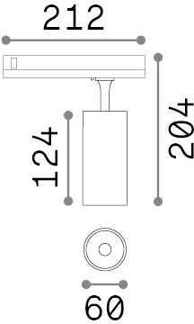 15W LED akcentinis šviestuvas į 3 fazių bėgelius FOX, juodas, 4000K, DALI, 340913