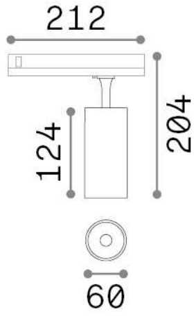 15W LED akcentinis šviestuvas į bėgelius FOX, juodas, 3000K, DALI, 302577