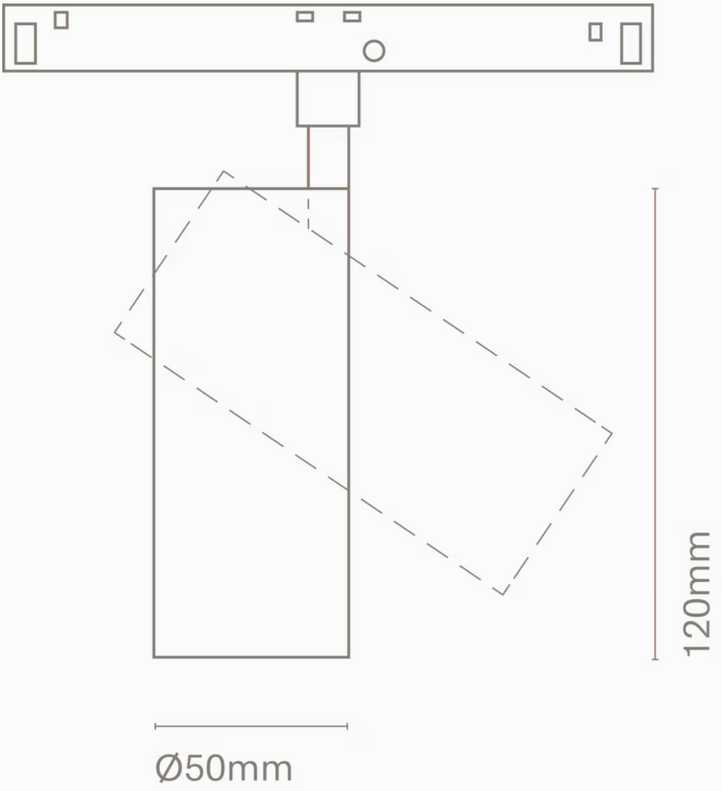15W LED akcentinis šviestuvas į magnetines sistemas NEXIA, juodas, 3000K, 24˚, DALI