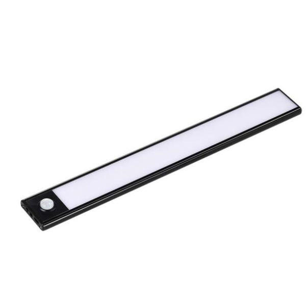 V-tac 1,5W LED įkraunamas linijinis paviršinis šviestuvas, 30cm, juodas, 4000K, su judesio davikliu