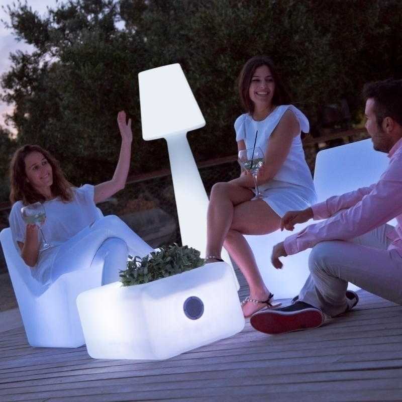 1,5W LED įkraunamas šviestuvas LOLA 165, baltas, 6000K/RGB, IP54, su USB jungtimi, dimeriuojamas