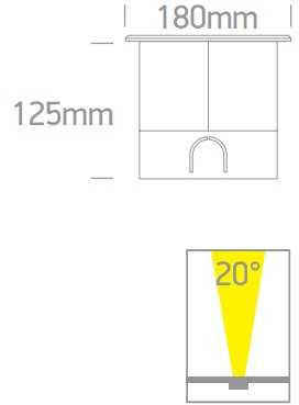 15W LED įleidžiamas į žemę lauko šviestuvas, plieno sp., 3000K, IP67, 69070C/W