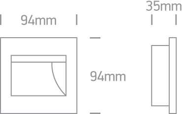 1,5W LED įleidžiamas sieninis šviestuvas, baltas, 3000K, 68007/W/W