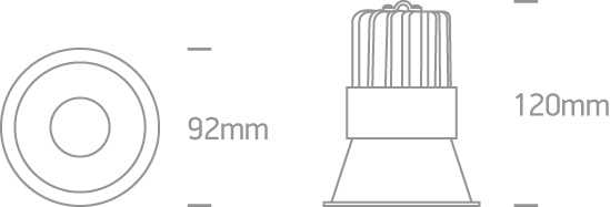 15W LED įleidžiamas šviestuvas, baltas, 3000K, 10115FD/W/W