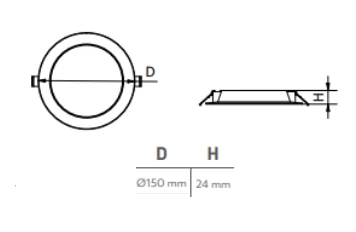 GTV Įleidžiama LED panelė LOUIS 15W/840 apvali hermetinė