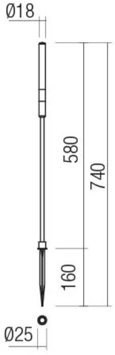 1,5W LED įsmeigiamas lauko šviestuvas TORCH, tamsiai žalios sp., 3000K, IP65, 58cm, 90444