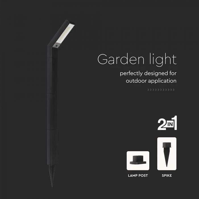 1,5W LED įsmeigiamas/pastatomas lauko šviestuvas, juodas, 3000/4000/6500K, su saulės baterija