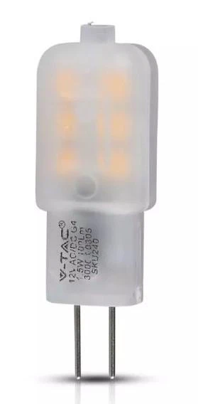 1.5W LED lemputė V-TAC, 12V, G4, 3000K (šiltai balta), SAMSUNG LED chip